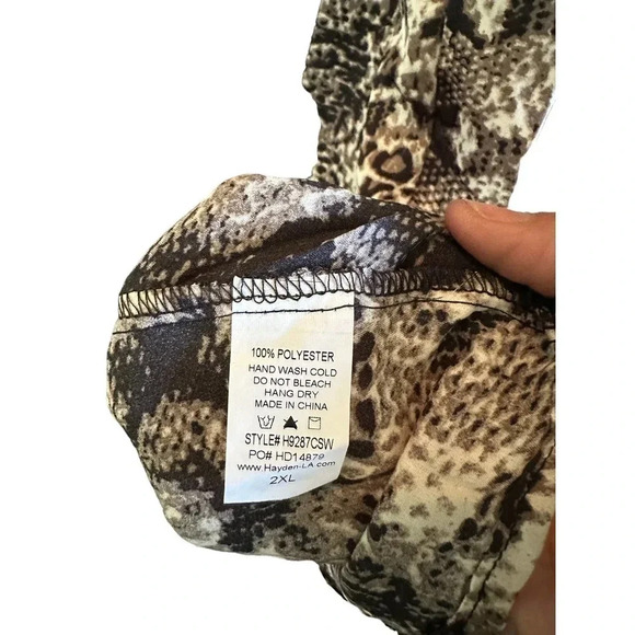 Chic Soul Women's Gray Animal Print Let Your Guard Down Dress‎ Size 2XL - Picture 4 of 5